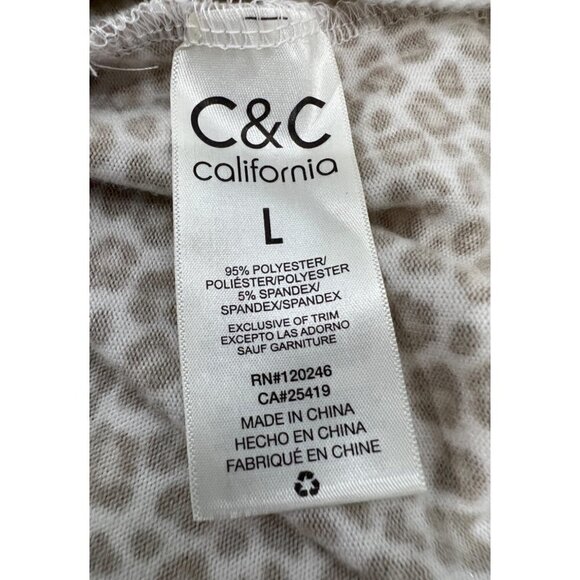 NWT C&C California Size L Leopard Print Zip Hoodie Brown MSRP $78 - Picture 5 of 11